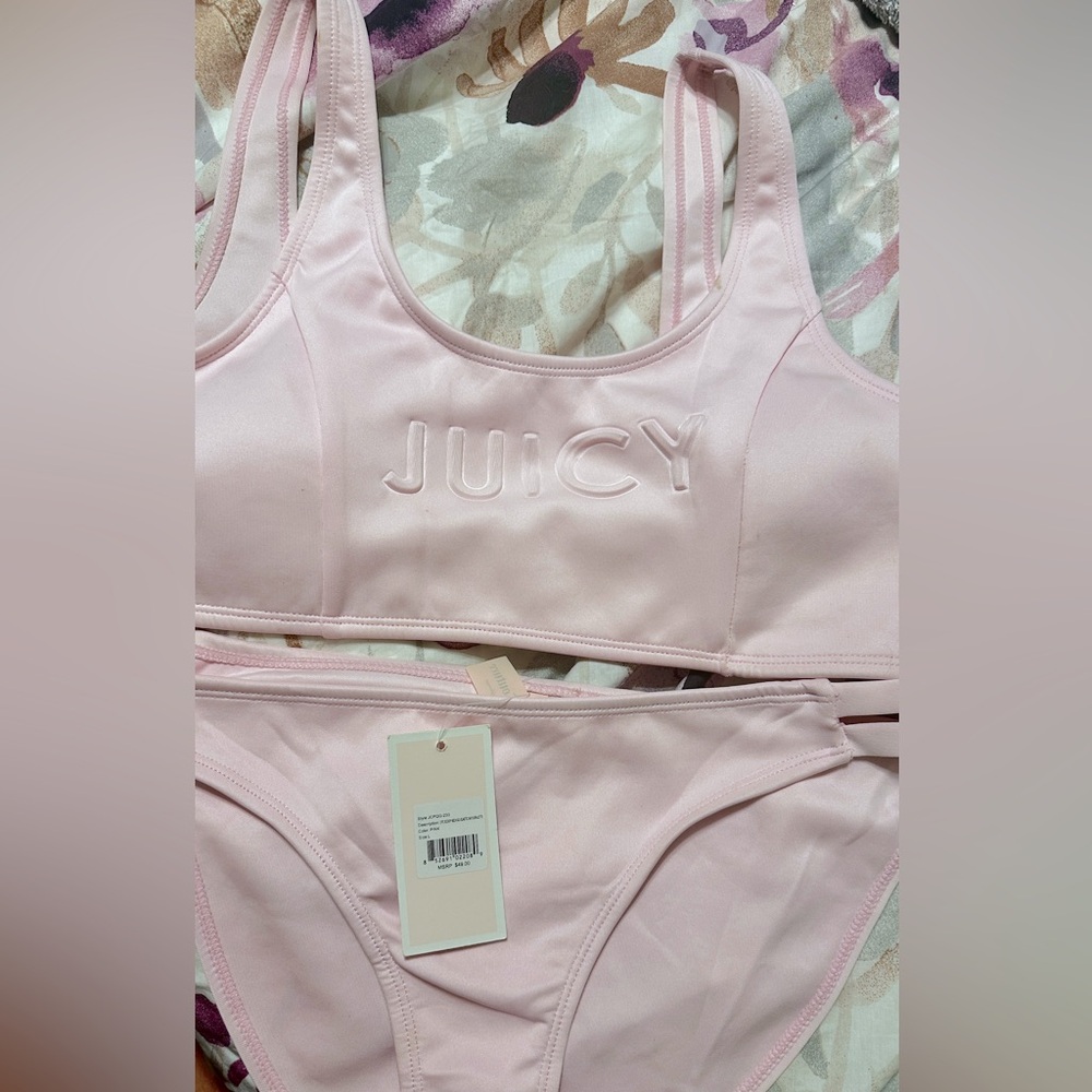 Juicy Couture pink 2 piece bathing suit